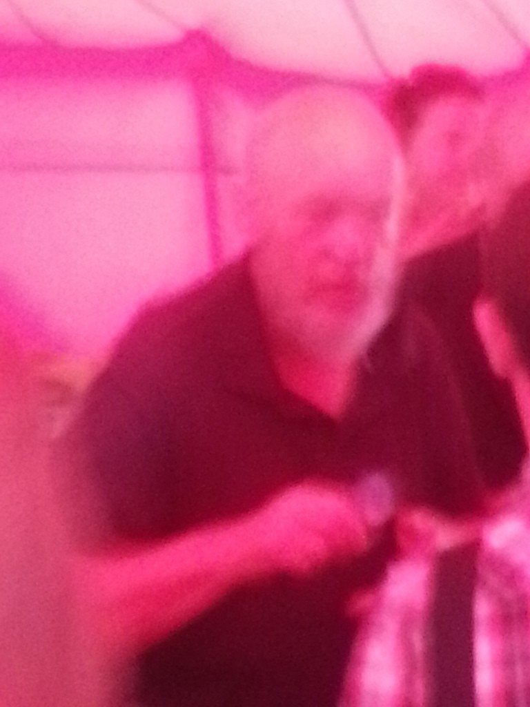 Ce foutu téléphone qui n'est pas fichu de faire point, m'a enregistré cette photo floue de Michael Eavis.