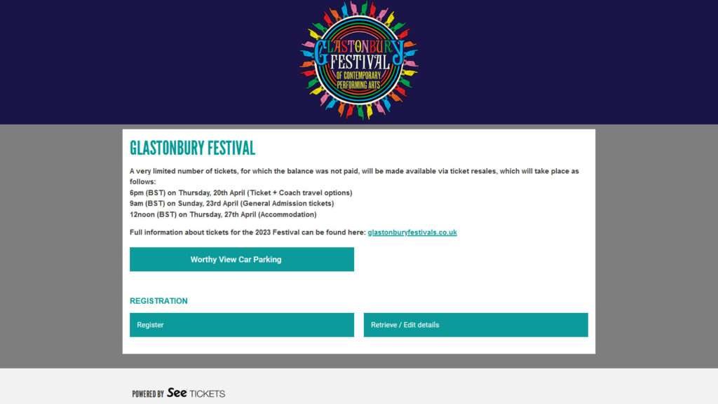 Revente Glastonbury 2023