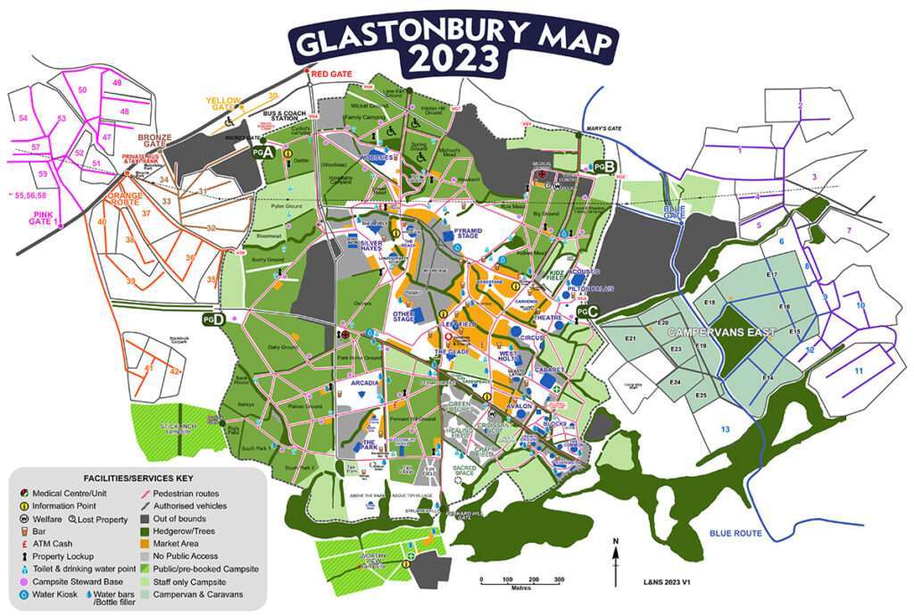 Carte Glastonbury 2023