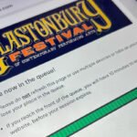 Copie d'écran de la page de vente sur le site du festival de Glastonbury